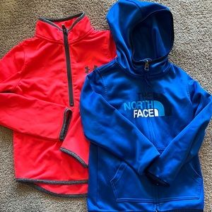 North Face Hoodie & Under Armour quarter zip
